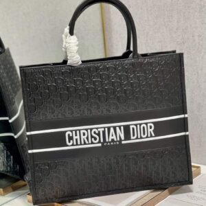 Replica Dior M1286 Large Book Tote Black Perforated and Embossed Oblique Calfskin