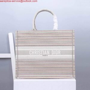 Replica Dior M1286 Dior Book Tote Pink D-Stripes Embroidery