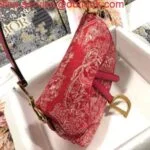 Replica Dior M0446 Dior Saddle Bag Red Toile de Jouy Reverse Jacquard