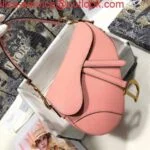 Replica Dior M0446 Dior Saddle Bag M0447 Pink Goatskin