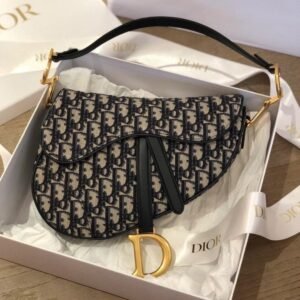 Replica Dior Mini Saddle Bag M0447 Blue Dior Oblique Jacquard