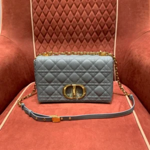 Replica Dior M9243 Large Caro Bag Calfskin Gray