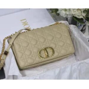 Replica Dior M9243 Large Caro Bag Calfskin Apricot
