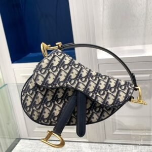 Replica Dior Saddle Belt Bag S5632 Blue Dior Oblique Jacquard