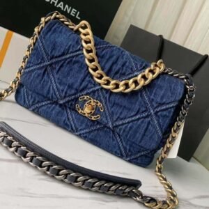 Top Quality Replica Chanel 19 Large High Flap Bag As1161 Denim