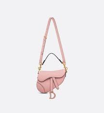 Replica Dior M0446 Dior Saddle Bag M0447 Pink Grained Calfskin