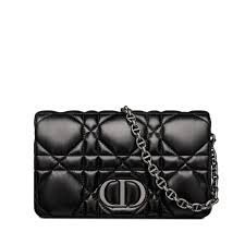 Replica Dior S5135 Caro Macrocannage Pouch Black Quilted Macrocannage Calfskin