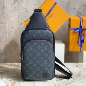 Replica Louis Vuitton M46327 Black Flower Chest Bag Waist Bag