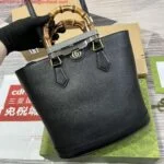 Replica Gucci 750394 Gucci Diana Medium Tote Bag Black leather