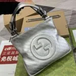 Replica Gucci 751518 Gucci Blondie Small Tote Bag Silver