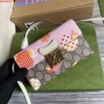 Replica Gucci 652683 Padlock Mini Bag Pink and White