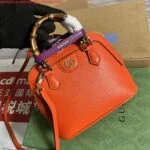 Replica Gucci 715775 Gucci Diana Mini Tote Bag Orange leather