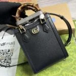 Replica Gucci 739079 Diana Mini Tote Bag Black Leather