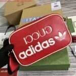 Replica Adidas x Gucci small shoulder bag 702427 Red leather