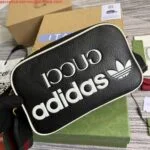 Replica Adidas x Gucci small shoulder bag 702427 Black leather