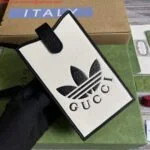Replica Adidas x Gucci phone case 702203 Off-white and black leather