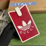 Replica Adidas x Gucci phone case 702203 Red and off-white leather