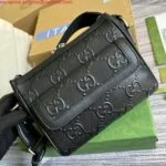 Replica Gucci 674058 GG embossed messenger bag Black