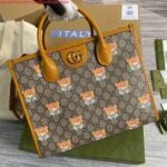 Replica Gucci 660531 GG KAI Cooperation Teddy Bear Tote Bag Tan