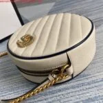 Replica Gucci 550154 GG Marmont Mini Round Shoulder Bag White